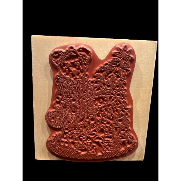 The Boyds Collection Elliot And The Tree Wooden Stamp, Teddy Bear Christmastime - Picture 2 of 5